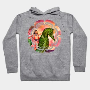 giant seahorse retro comic vintage Hoodie